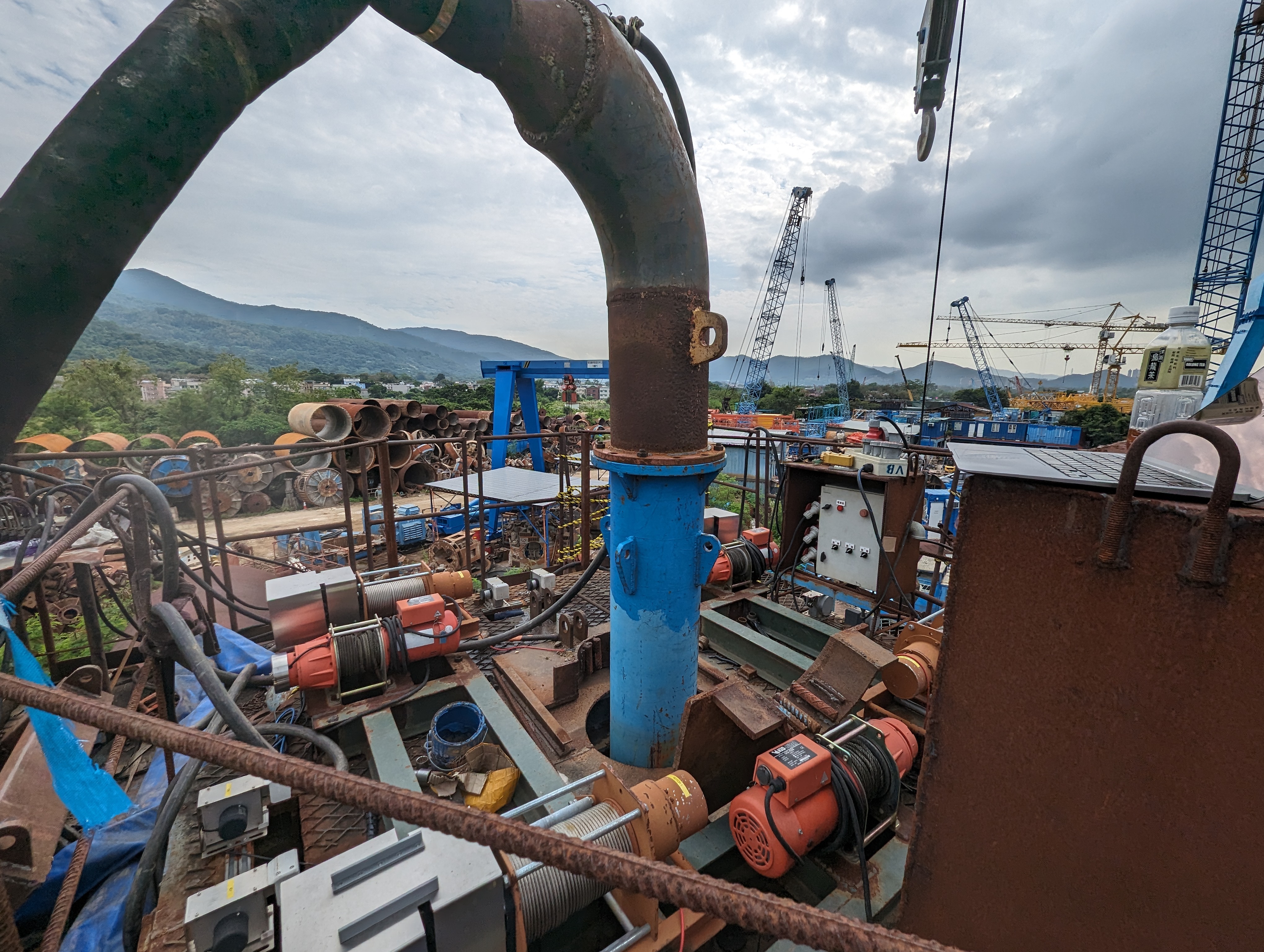 Cable robot during operation
